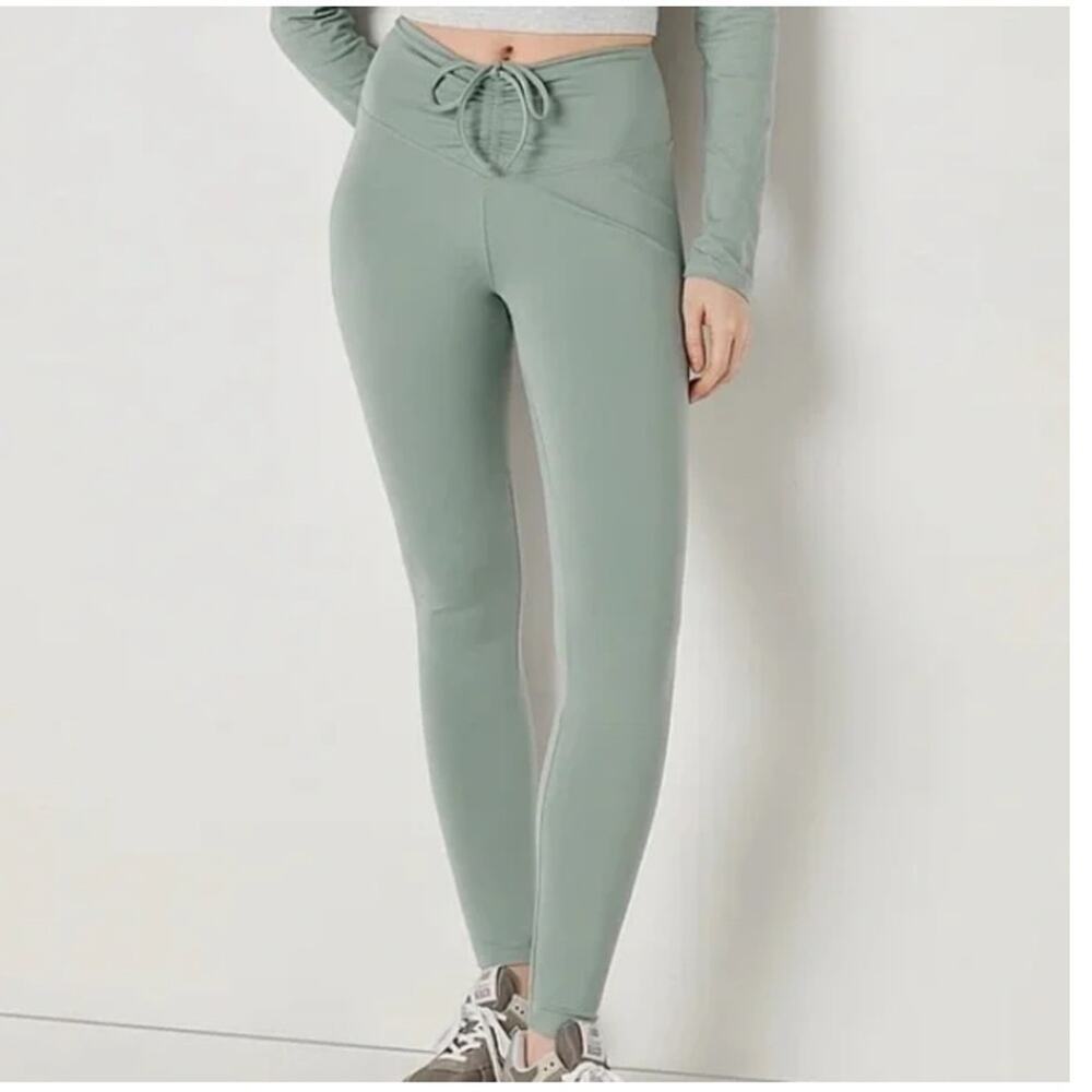 PINK Victoria’s Secret Pale Green Adjustable Waist Leggings